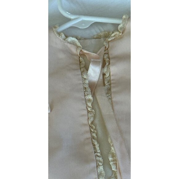 Vtg Pink Baby Jacket Julius Berger & Co. 1950's White Lace Edging Pink Ties - Picture 8 of 10